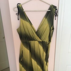 Double v green dress